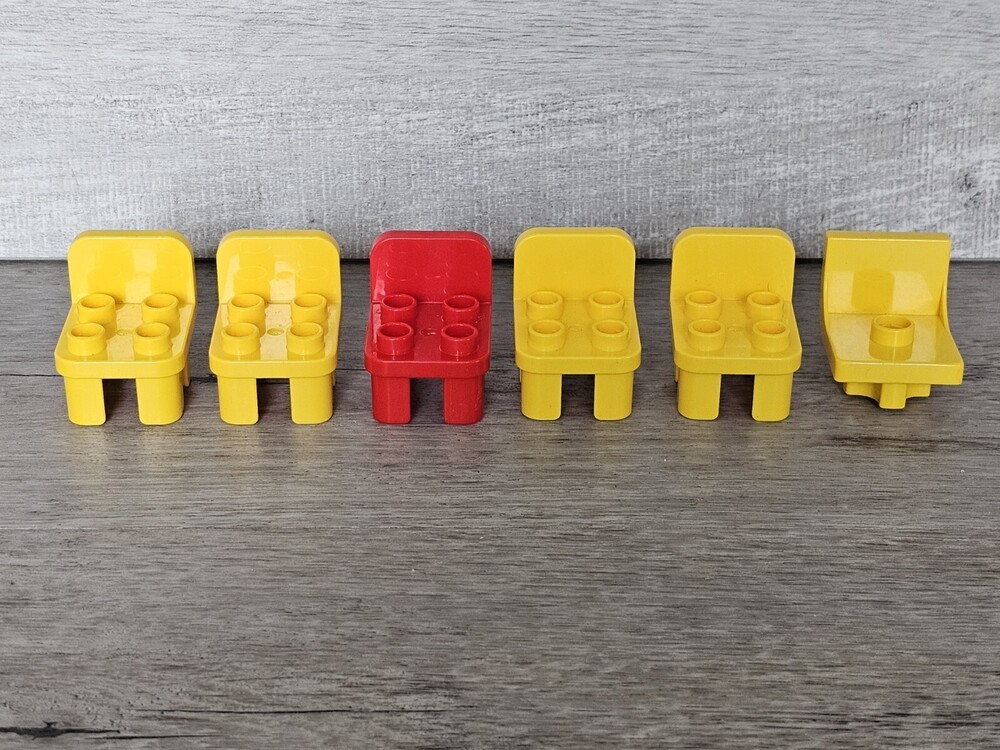 LEGO DUPLO LOT OF 6 CHAIRS Red Yellow House Furniture Replacement Part